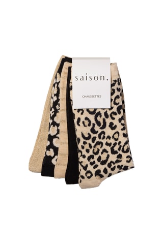 5 paia di calze - Beige e nero