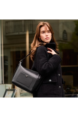 Borsa a spalla in pelle Alma - Nero