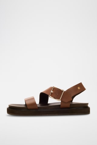 Sandali platform in pelle Gabrielle - Marrone