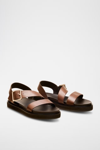 Sandali platform in pelle Gabrielle - Marrone