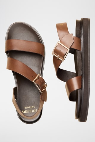 Sandali platform in pelle Gabrielle - Marrone