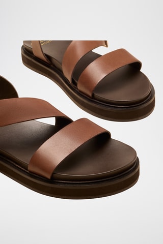 Sandali platform in pelle Gabrielle - Marrone