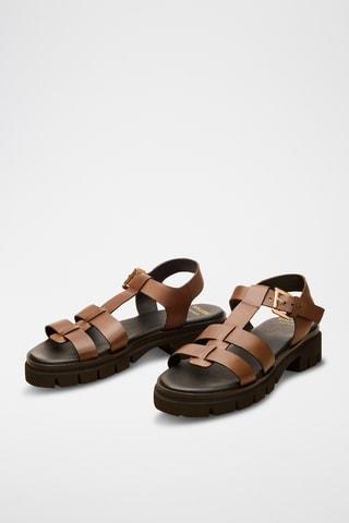 Sandali platform in pelle Raphaëlle - Marrone