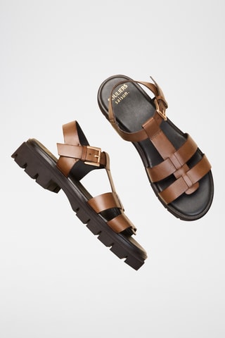 Sandali platform in pelle Raphaëlle - Marrone