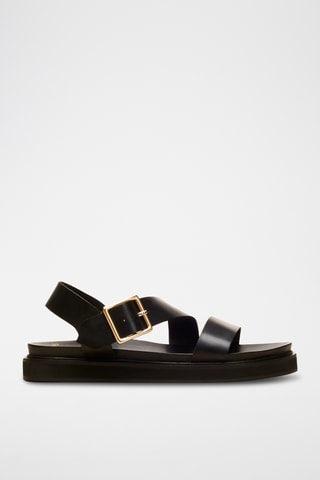 Sandali con tacco in pelle Gabrielle - Nero