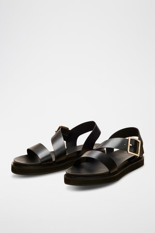 Sandali con tacco in pelle Gabrielle - Nero
