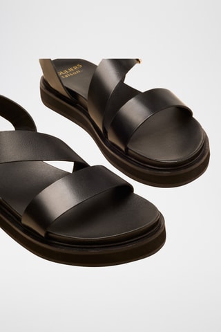 Sandali con tacco in pelle Gabrielle - Nero
