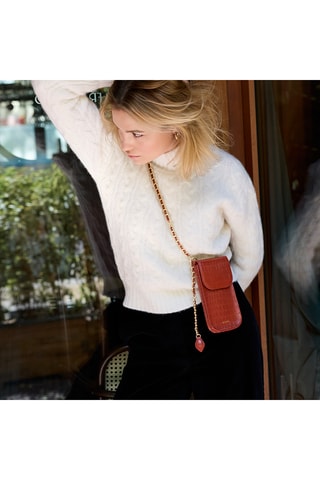 Borsa a tracolla in pelle Chloé - Rosso scuro