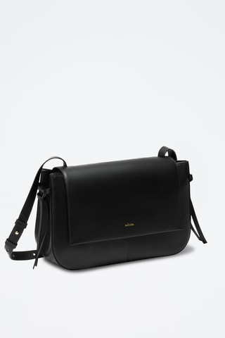 Borsa a tracolla in pelle di vitello Ilona - Nero