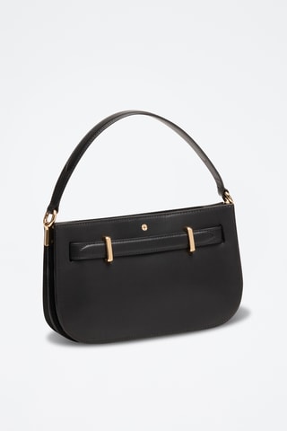 Borsa a spalla in pelle di vitello Inès - Nero