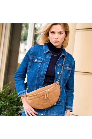 Borsa a tracolla in pelle Mado - Cammello