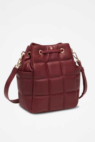 Borsa a secchiello in pelle di montone Ninon - Bordeaux