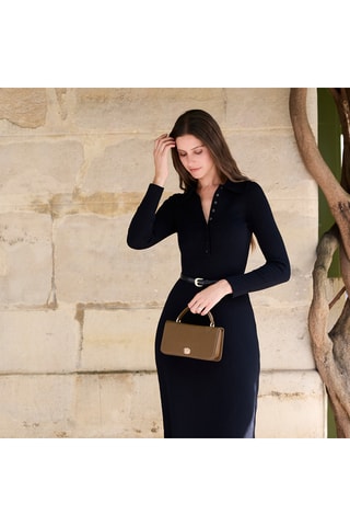 Borsa a mano in pelle Sibel - Taupe