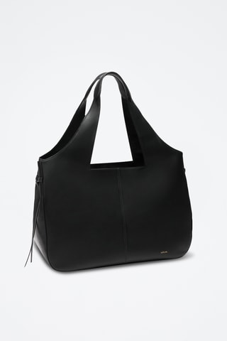 Shopping bag in pelle di vitello Soazig - Nero