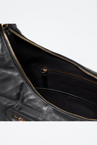 Borsa a spalla in pelle di montone Zazie - Nero