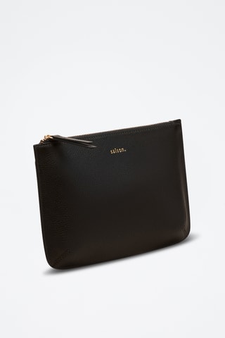 Pochette in pelle Bianca - Nero
