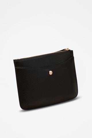Pochette in pelle Bianca - Nero