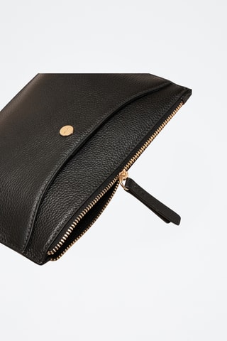 Pochette in pelle Bianca - Nero