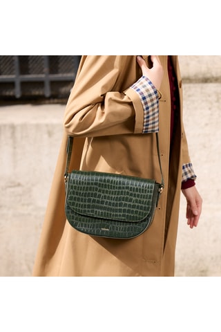 Borsa a tracolla in pelle Albane - Verde scuro