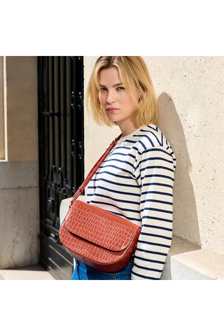 Borsa a tracolla in pelle Albane - Arancione