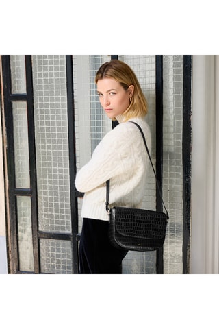 Borsa a tracolla in pelle Albane - Nero