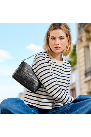 Borsa a tracolla in pelle Emma - Nero