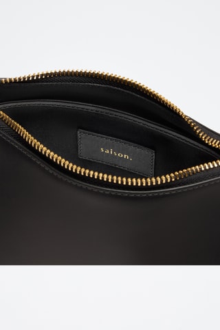 Borsa a tracolla in pelle di vitello Denise - Nero