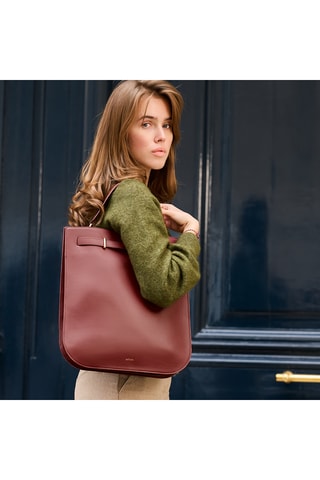 Borsa a mano in pelle di vitello Julia - Bordeaux