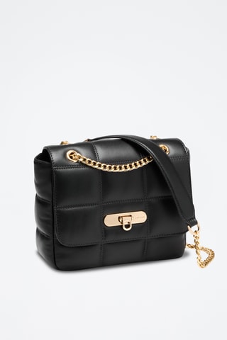 Borsa a spalla in pelle di montone Léonie - Nero