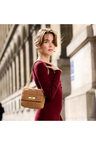 Borsa a spalla in pelle Léonie - Cammello