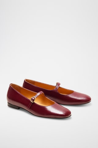 Ballerine in pelle verniciata Olivia - Bordeaux