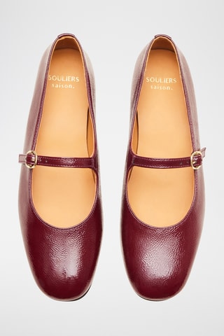 Ballerine in pelle verniciata Olivia - Bordeaux