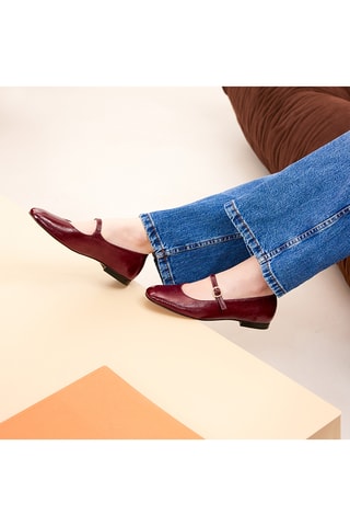 Ballerine in pelle verniciata Olivia - Bordeaux