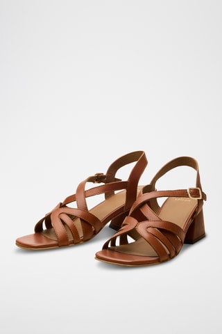 Sandali con zeppa in pelle Aglaé - Verde