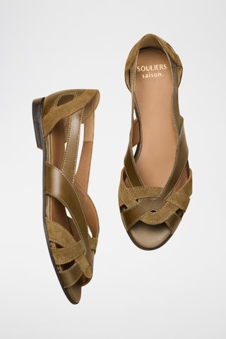 Sandali in pelle Nolwenn - Kaki