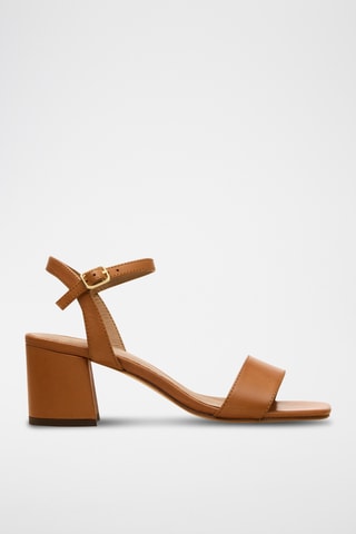 Sandali con zeppa in pelle Léopoldine - Cammello