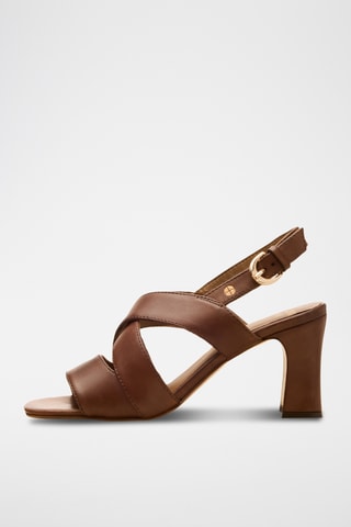 Sandali con tacco in pelle Joséphine - Marrone