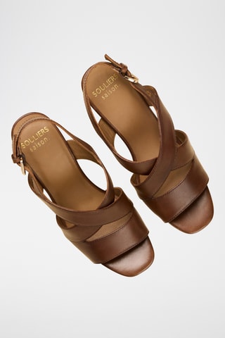 Sandali con tacco in pelle Joséphine - Marrone