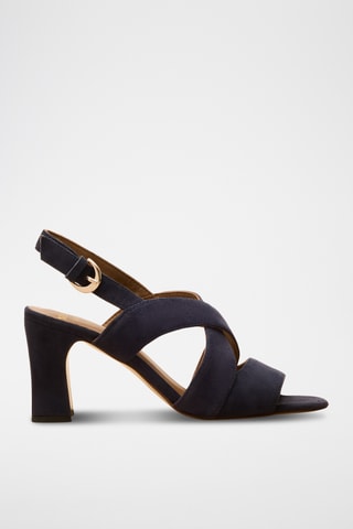 Sandali con tacco in pelle scamosciata Joséphine - Navy
