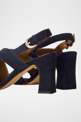Sandali con tacco in pelle scamosciata Joséphine - Navy