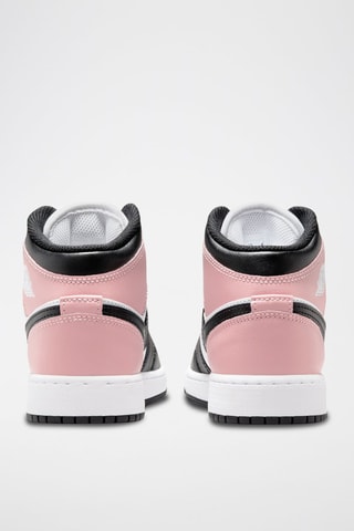 Air Jordan 1 Mid (GS) en cuir - Blanc et rose