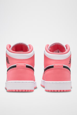 Air Jordan 1 Mid en cuir - Rose et blanc