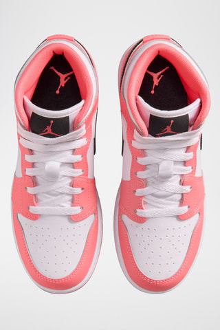 Air Jordan 1 Mid en cuir - Rose et blanc