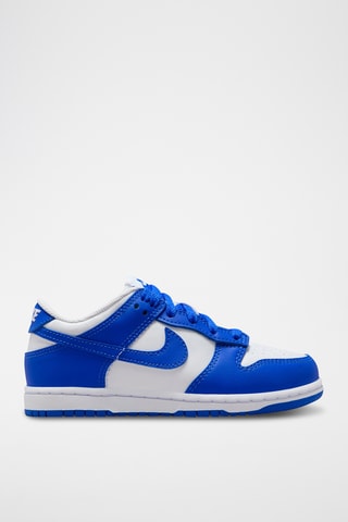 Nike Dunk Low en cuir - Blanc et bleu roi