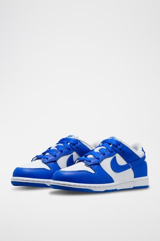 Nike Dunk Low en cuir - Blanc et bleu roi