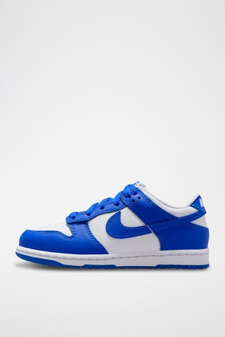 Nike Dunk Low en cuir - Blanc et bleu roi