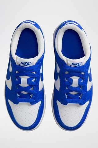 Nike Dunk Low en cuir - Blanc et bleu roi