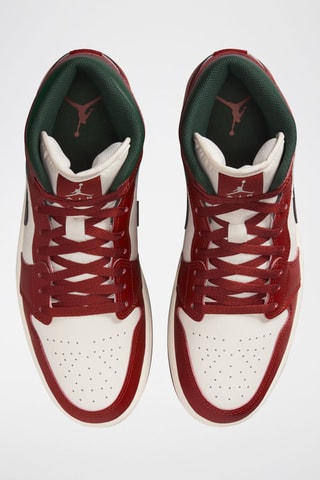 Air Jordan 1 en cuir - Ecru et rouge
