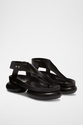 Sandales à talons en cuir de veau - Noir