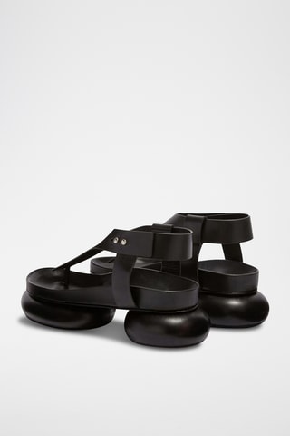 Sandales à talons en cuir de veau - Noir